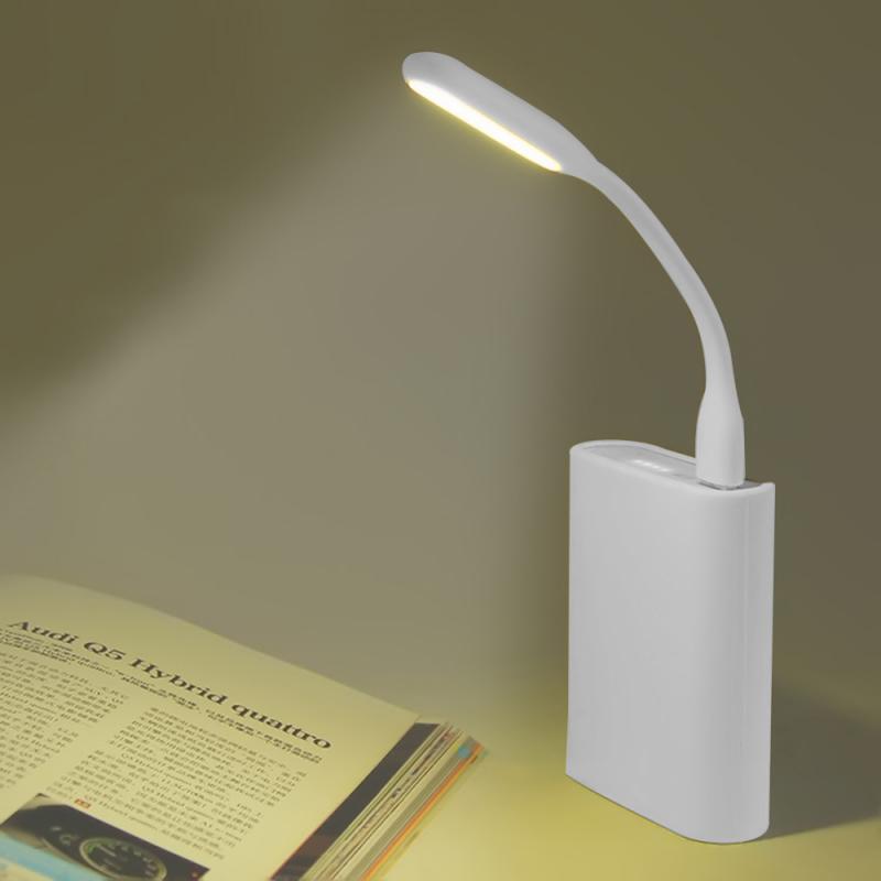 Usb Opladen Mini Licht Flexibele Notebook Light Reading Bureaulamp Draagbare Beloning Cadeau Voor Power Bank Computer Boek Leren: white