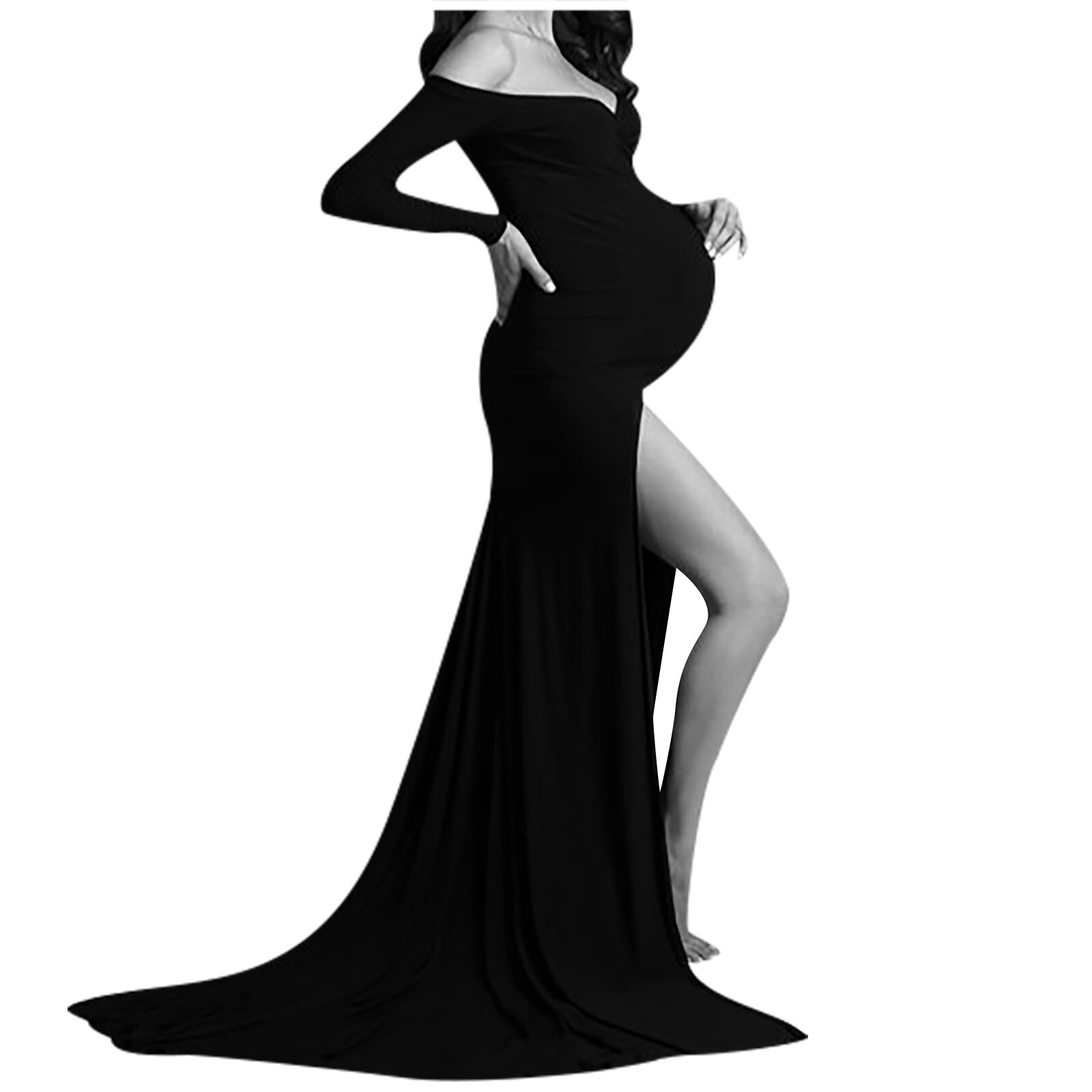 Vestidos de maternidad sexys para Sesión de fotos de mujeres embarazadas, maxivestido de gasa para fotografía, D30