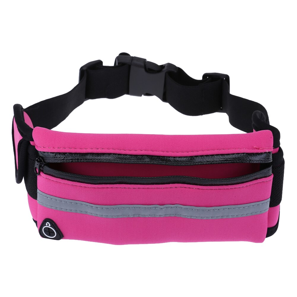 Running Waist Bag Outdoor Sports Jogging Fanny Phone Holder Belt Pack Canvas Men Women Phone Key Zipper Fitness Cycling Pouch: Rose Red 38x10cm