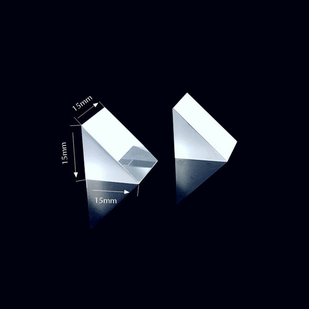 3pcs 15*15mm K9 Optical Glass Right Angle Mirror Reflecting Triangular Prism