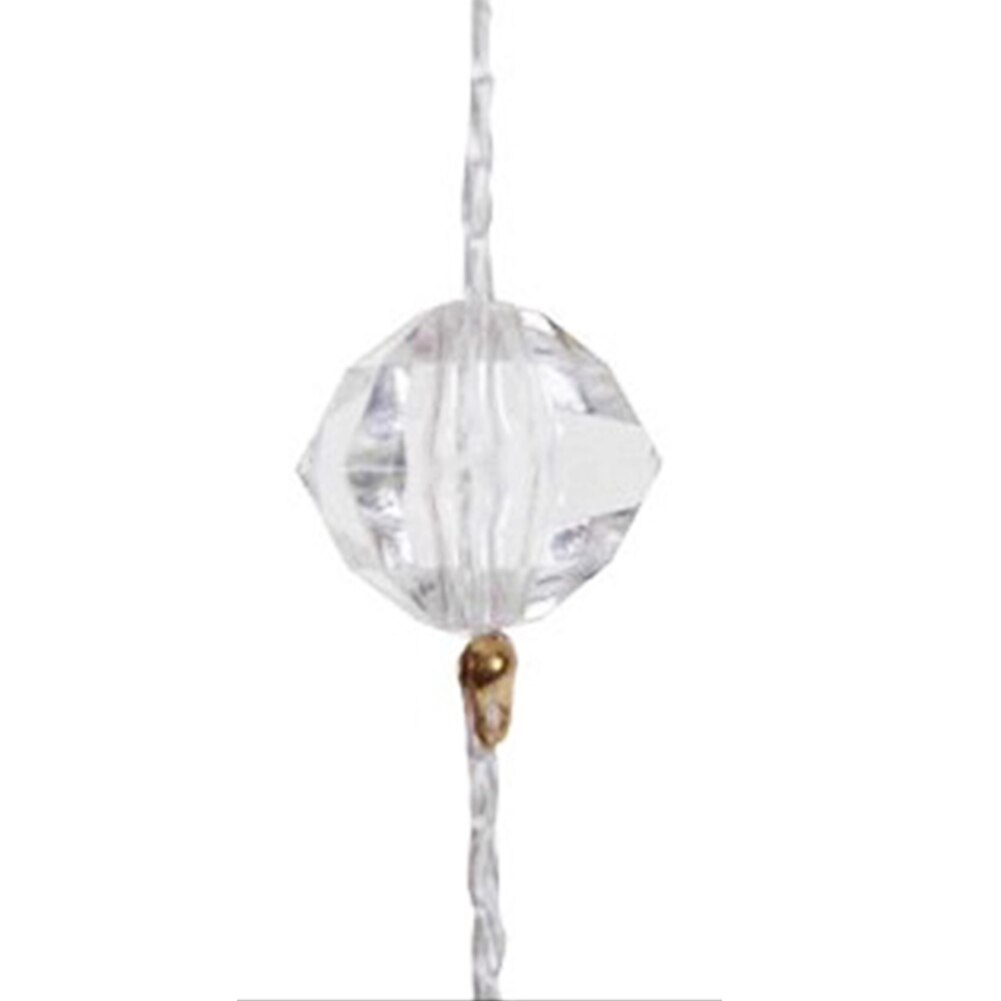 Cortina de borlas con cuentas de cristal, divisor de seda para ventana y puerta, Panel de cenefa, decoración para en casa: White
