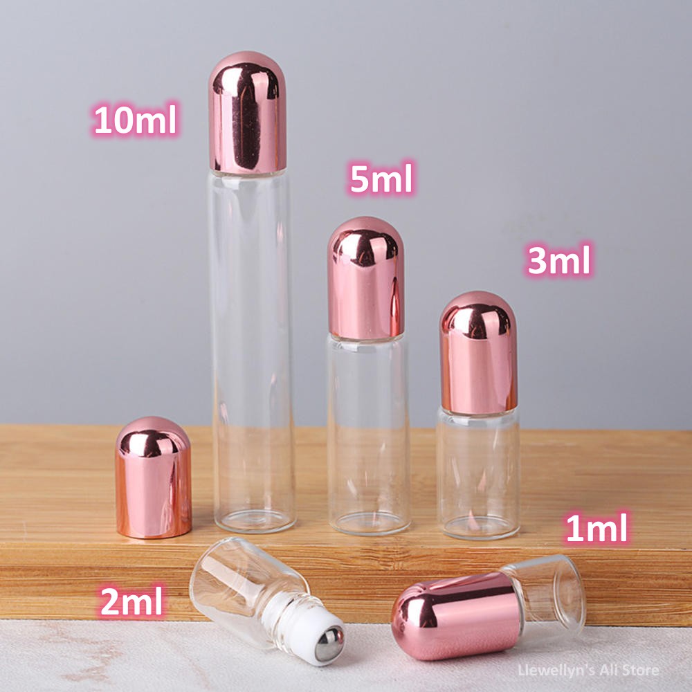 Rollen flaschen mit ätherischen Ölen 10ml/5ml/3/2ml/1ml mit Metall roller für Duft reisen nachfüllbare leere Parfüm flasche aus Glas
