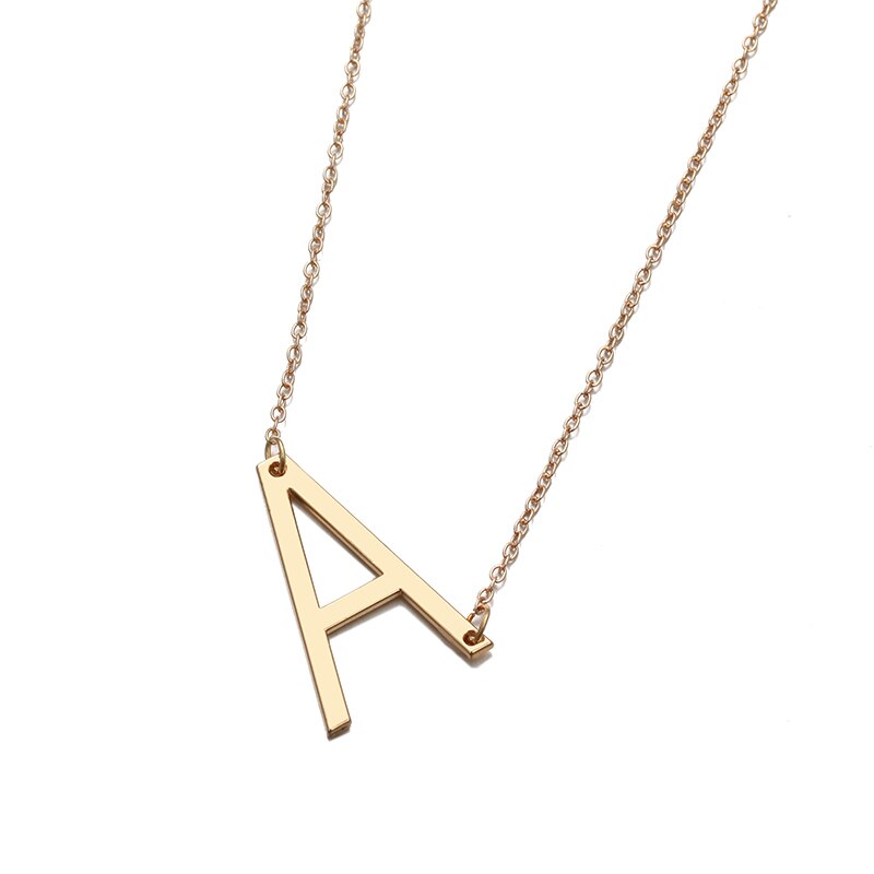 Abdoabdo 26 Letter Necklace Choker Gold Pendant Necklace Initial Necklaces Women Modern Accessories Collar Personality: A