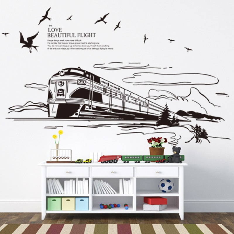 Cool Motor Rider Behang 3D Offroad Auto Muurstickers Slaapkamer Student Geef Nooit Motivatie Woord Art Decals Studie Sticker: PC7302-2