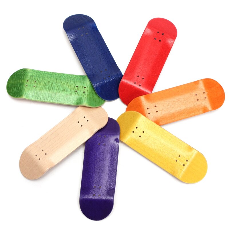 Basic Assembly Wooden Fingerboard Finger SkateBoard Wood Fingerboars With Bearings Wheel Foam Tape Set 7 Colours