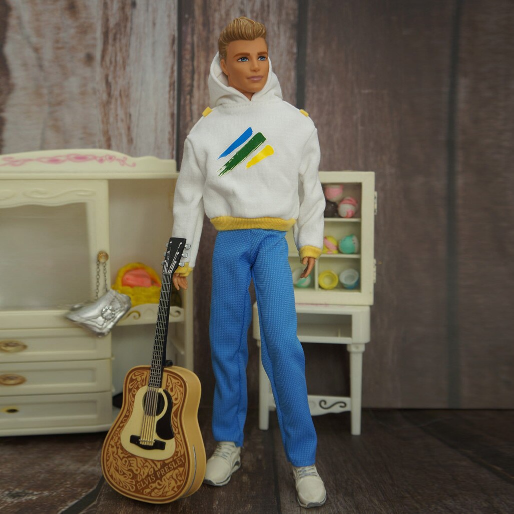Ken Doll-ropa vaquera, chaqueta vaquera, abrigo, pantalones, Sudadera con capucha, muñeca, novio, ropa Ken, uso diario, traje informal, accesorios para muñecas de 30cm: Naranja