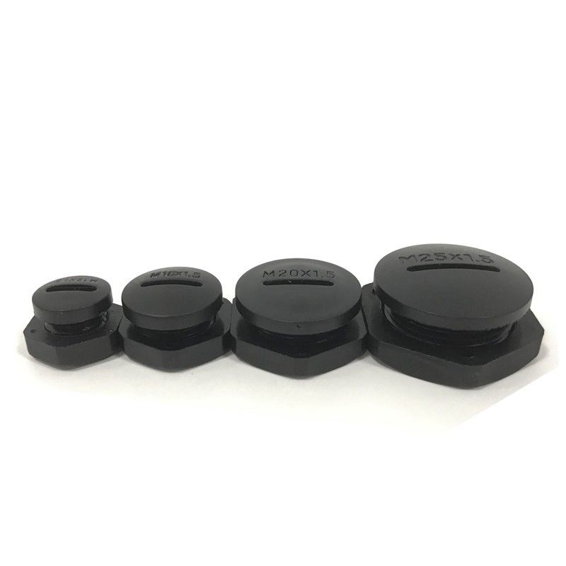 5pcs M32x1.5mm Nylon Male Threaded Cable Gland Screw End Cap Cover Black