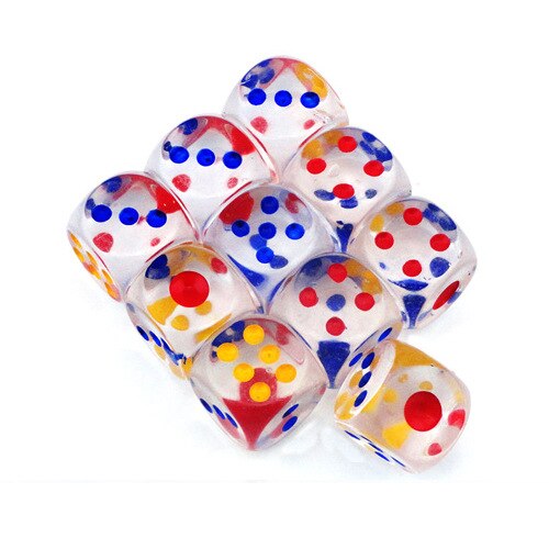 20 Mm Crystal Dice Acrylic Transparent Dice Color Points Dice Transparent Dice Game Accessories