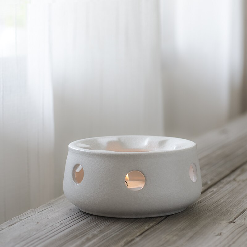 Styl japońnarty czarny Zen gruba ceramika dzbanek na herbatę cieplej podstawa ceramiczny świecznik podstawa izolacyjna podgrzewacz robić mleka akcesoria