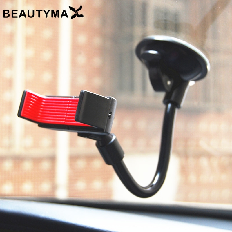 BEAUTYMAX pare-brise voiture support de téléphone avec longue Base Flexible 360 degrés réglable voiture support de téléphone portable pour iphone