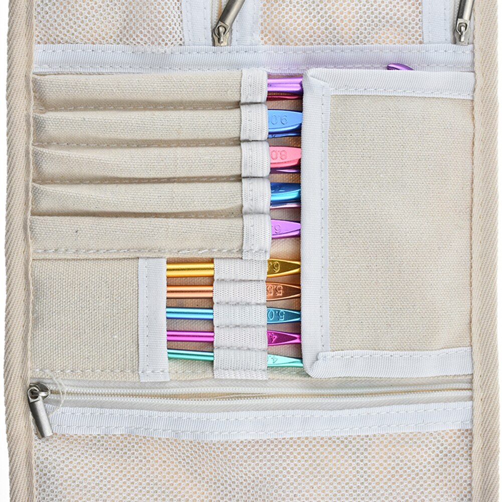 Crochet Hook Pouch Storage Bag Knitting Kit Case Organizer Bag For Sewing Crochet Needles Scissors Ruler #WO