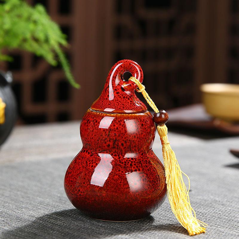 Contenedores de té de cerámica con forma de calabaza, lata de Caddies kungfú chino, recipiente de té, accesorios, tarro de té, latas, caja, casa, oficina, Teaware: 3