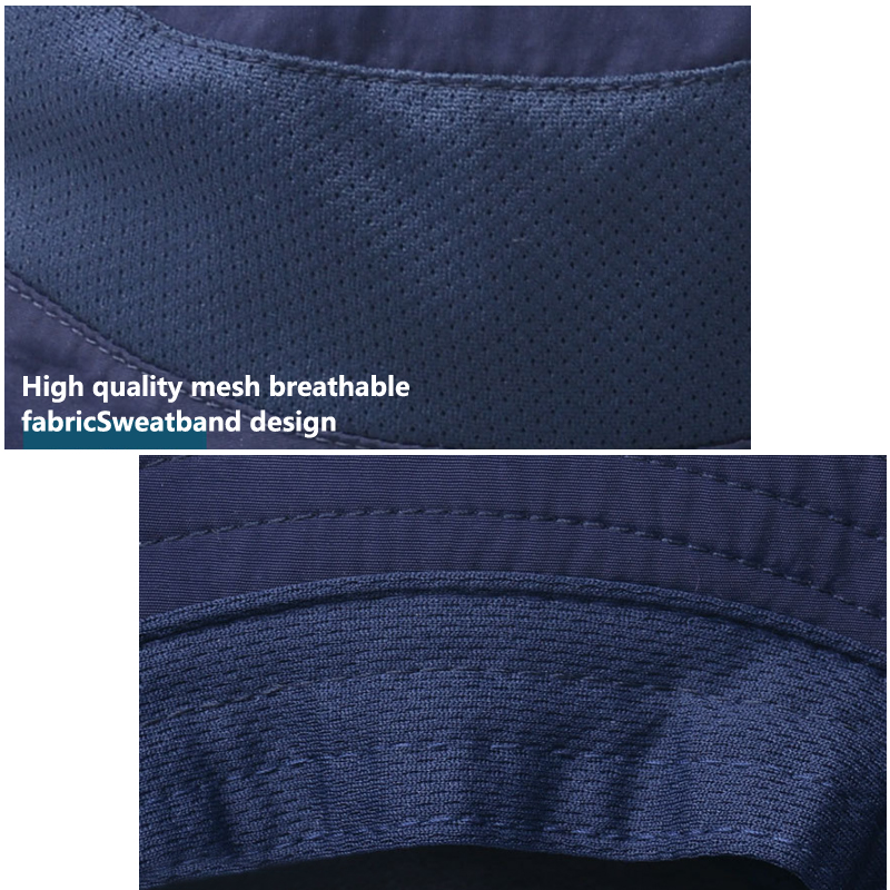 Summer Sun Protection Big Size 62CM Bucket Hats 3-piece Sunscreen Climbing Hat Sun Hat with Neck Flap Removable Fishing Hat