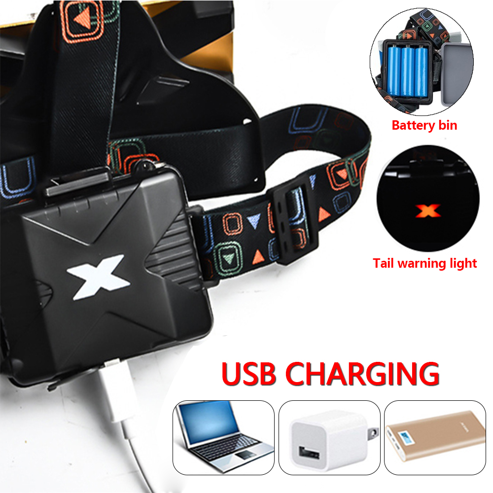 11000LM Floodlight COB Headlamp Powerful Rechargeable 3Modes Waterproof Head Torch 18650 Battery Frontal Light Fishing Camping