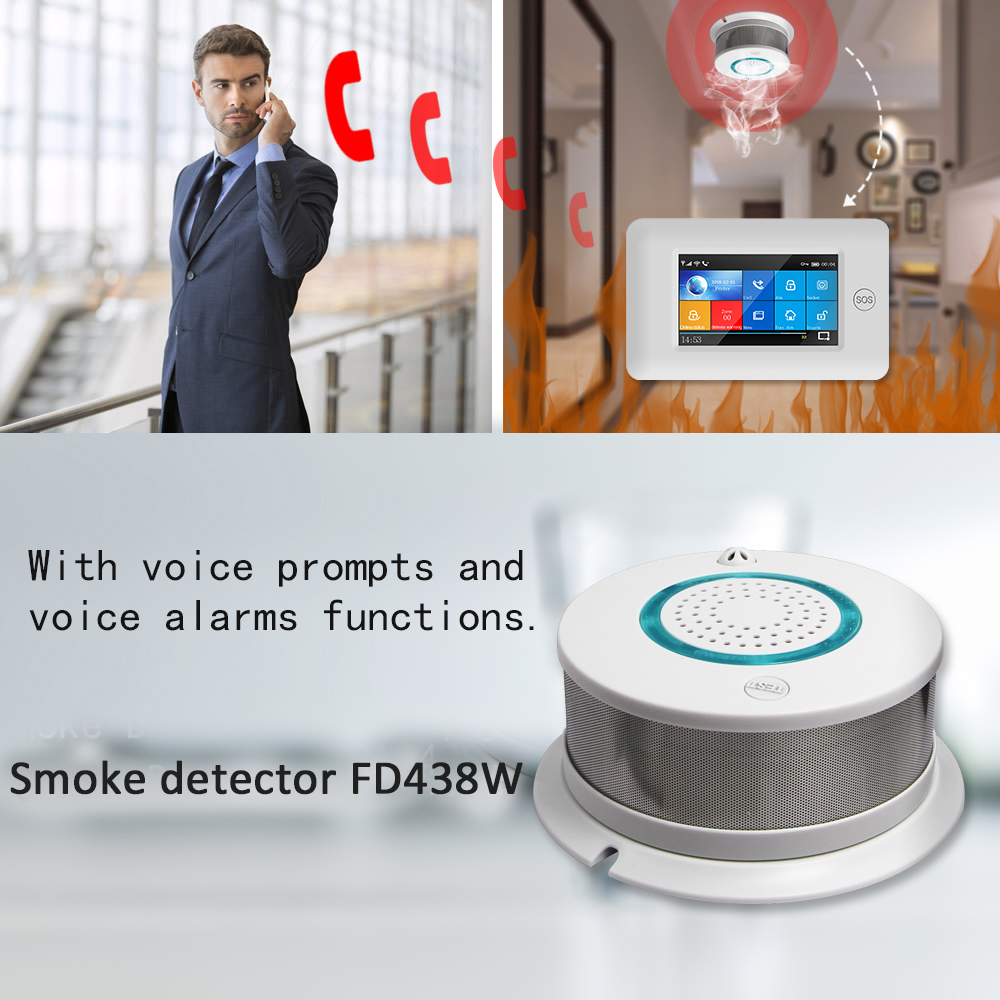 Wifi Wireless Smoke Detector Heat Temperature Sensor Alarm for Home Security