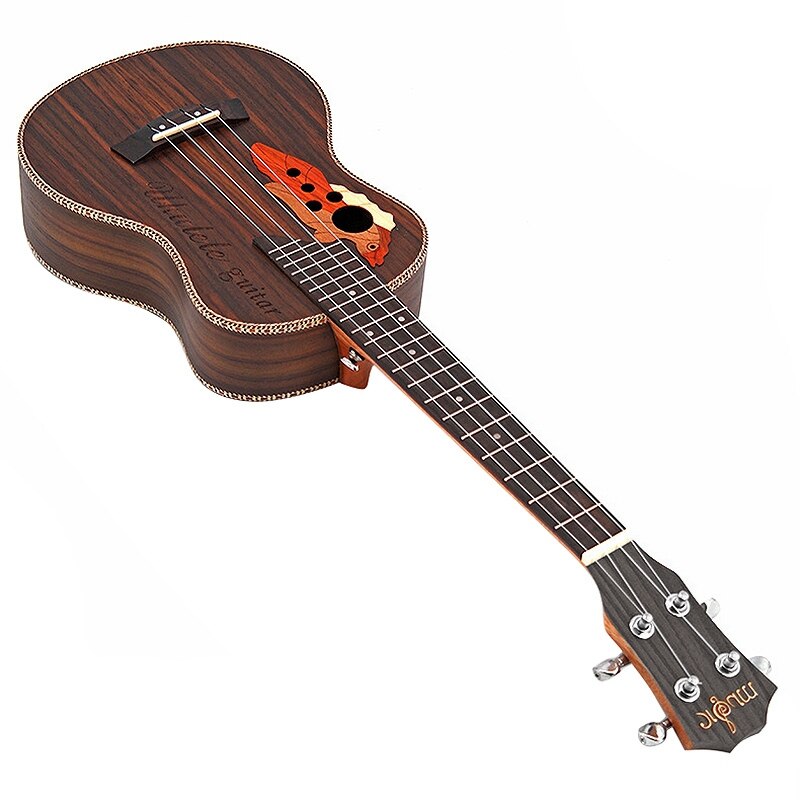 26 Inch Tenor Ukulele Grape Sound Hole Hawaiian Guitar 4 Strings Rosewood Ukelele Set with Bag