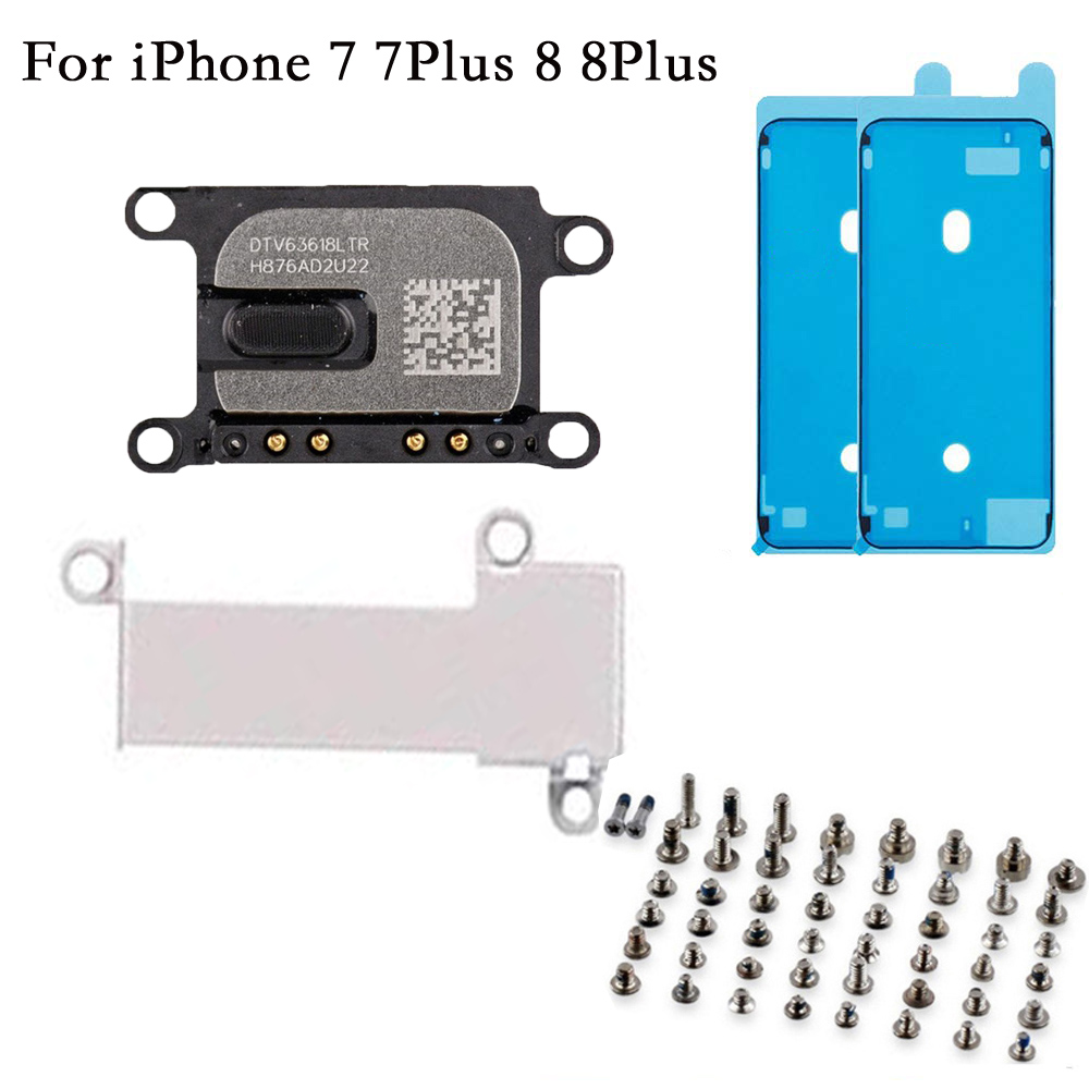 4pcs/set Earpiece Ear Speaker for iPhone 7 7plus 8 8 plus with Earpiece Metal Bracket and Screen Adhesive with full set screws