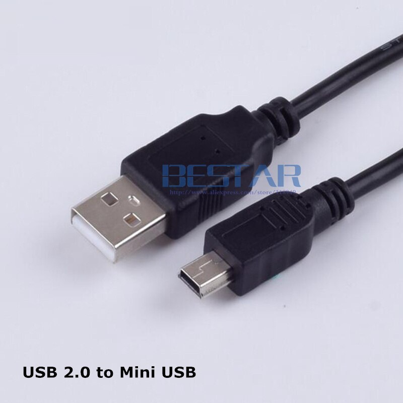 Zwart DC stekker USB converteren MINI USB 5pin 5 P Jack met cord connector charging cable 1 m 3FT