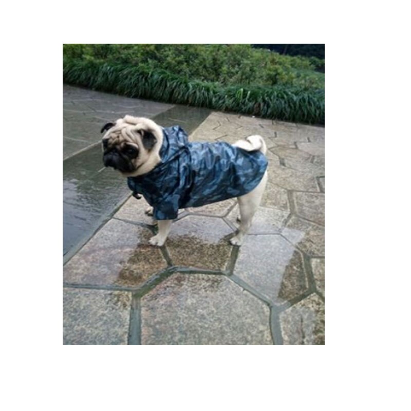 Chubasquero con capucha para perro, ropa para mascotas, traje impermeable para Bulldog Francés, Labrador, Husky, L