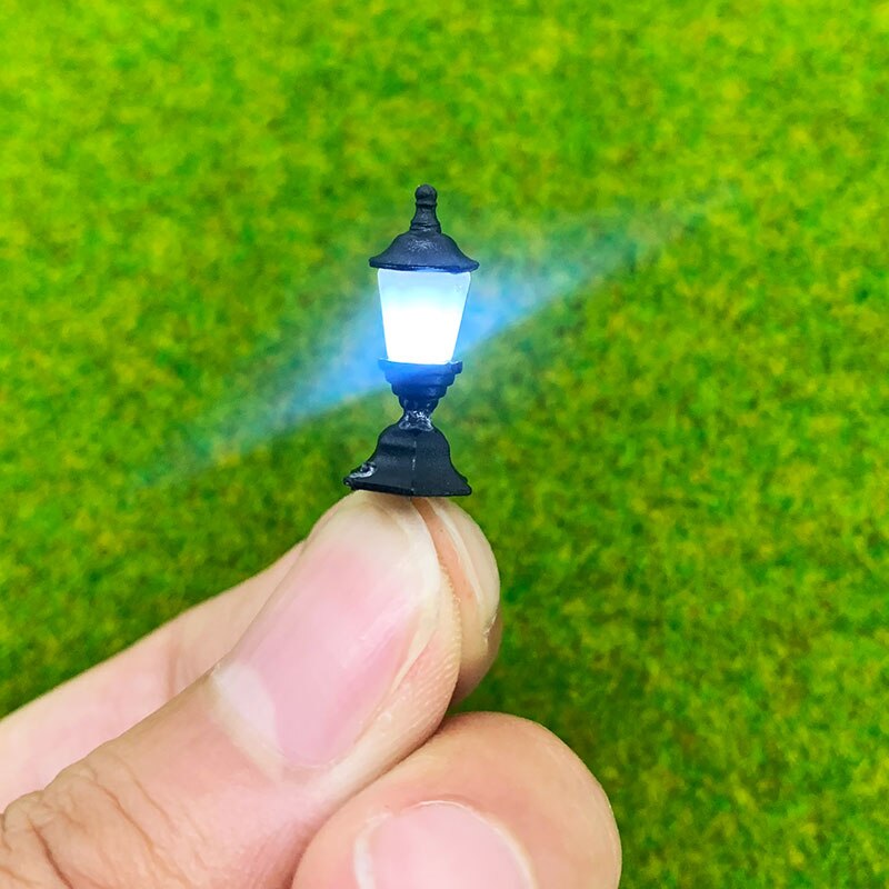 2 st ho skala gräsmatta lampa modell järnväg tåg lampor lysdioder, miniatyrer trädgård gräsmatta gräsplan street lgihts: 06