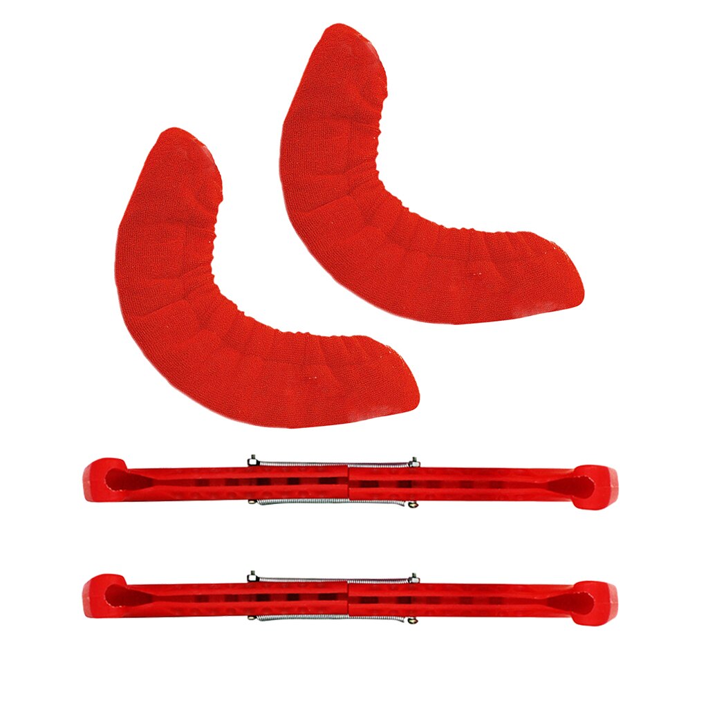 Cyrank 1 Paar Sport Hockey Blade Guards, Eishockey Skate Blade Guards Kunststoffabdeckung mit Spring Ice Skating Protector für Kinder Erwachsene