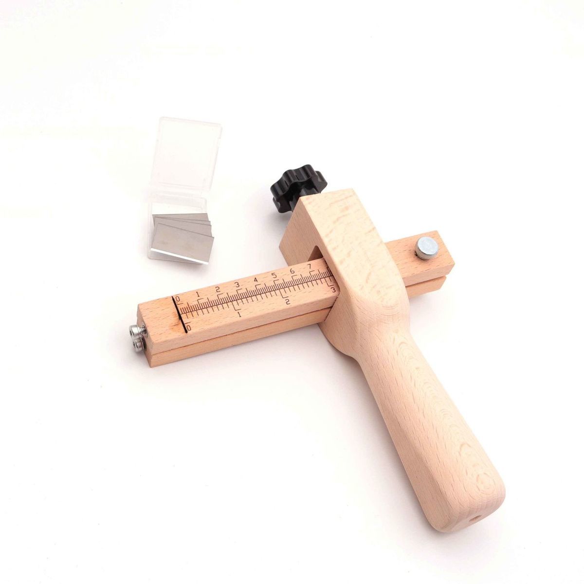 Adjustable Leather Craft Cutter For Strap Belt DIY Leathers Cutting Tools Wooden Strip Strap Cutter With 5 Blades: Fixed payment