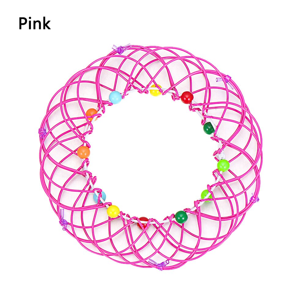 1PC Magie Mandala Blume Korb Spielzeug Mehrere Änderungen Magie Eisen Hoop Spielzeug Angst Relief Leicht zu Tragen Kreative Finger spielzeug: Pink