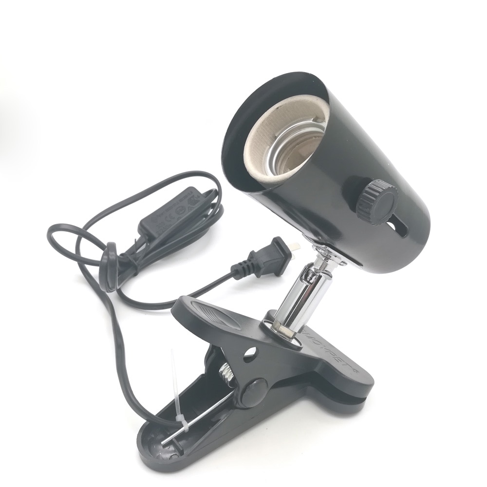 Reptile UVB/UVA Bulb Ceramic Lamp Holder Clip Clamp Lamp Fixture for Turtle Lizard Fish Heat Lamps Habitat Lighting Holder Stand