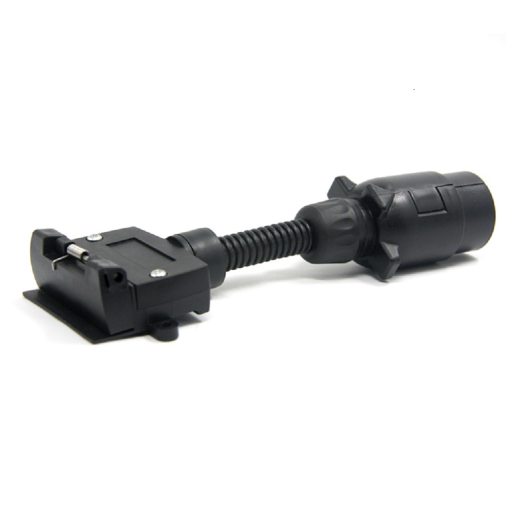 TIROL T21579b 7 Pin Plug Connector Trailer Boat Truck Car Adaptor 7 Pin Flat Socket to 7 Pin Large Round Plug