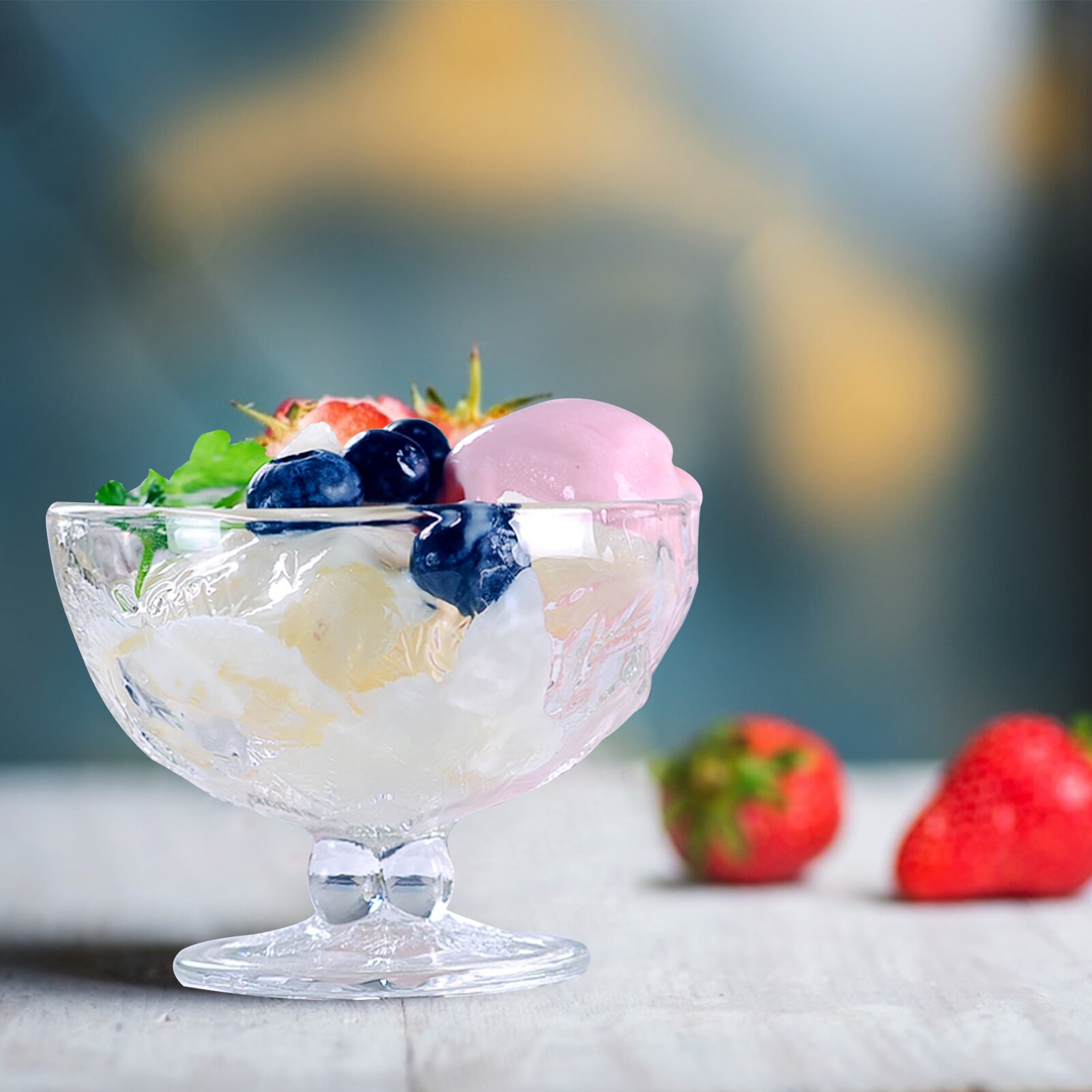 1pc Glass Cup Ice Cream Bowl Milkshake Cold Drink Cup Dessert Container Juice Ice Cream Cup