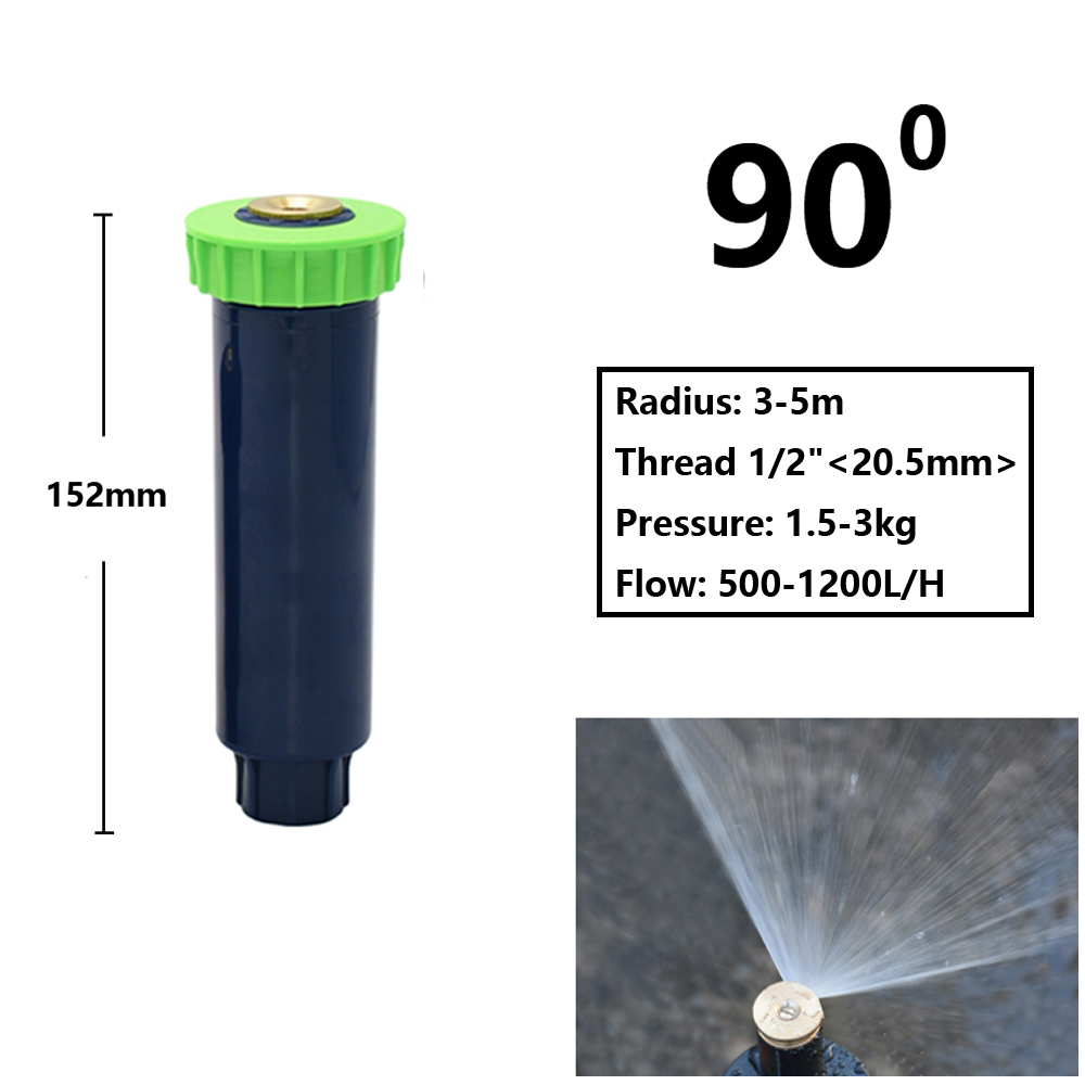 Have-plæne popup-sprinkler 90/180/360- graders kunstvandingsstrålesprinkler landbrugsbrydningsdyse til vanding og kunstvanding: Lysegrå