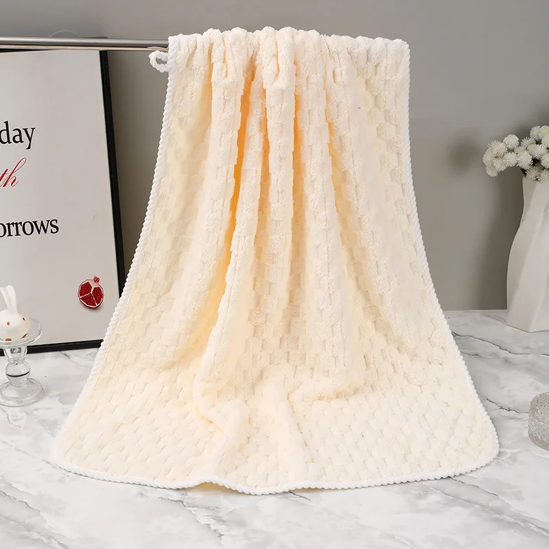 Toalla facial suave y gruesa de lana Coral, absorción de agua y secado rápido, toalla de mano de Color sólido para Baño, 1 Uds.