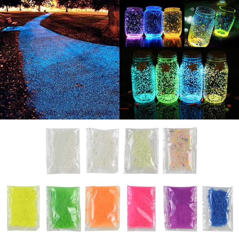 10/30g lysende sandstein fluorescerende grus glød i mørk uteplass hagedekorasjon gjør-det-selv stjerneklar ønsker flaske fisketank ornamenter