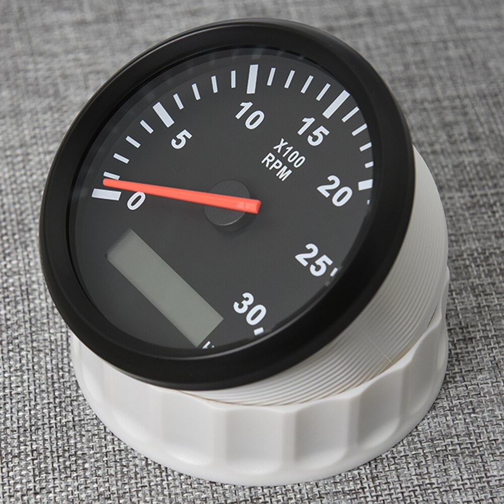 85 mm Tach Electric Motor Tachometer For Boat Tachometer Marine Car Tacho Meter 3K 4K 6K 8K RPM with Hour Meter Red Backlight