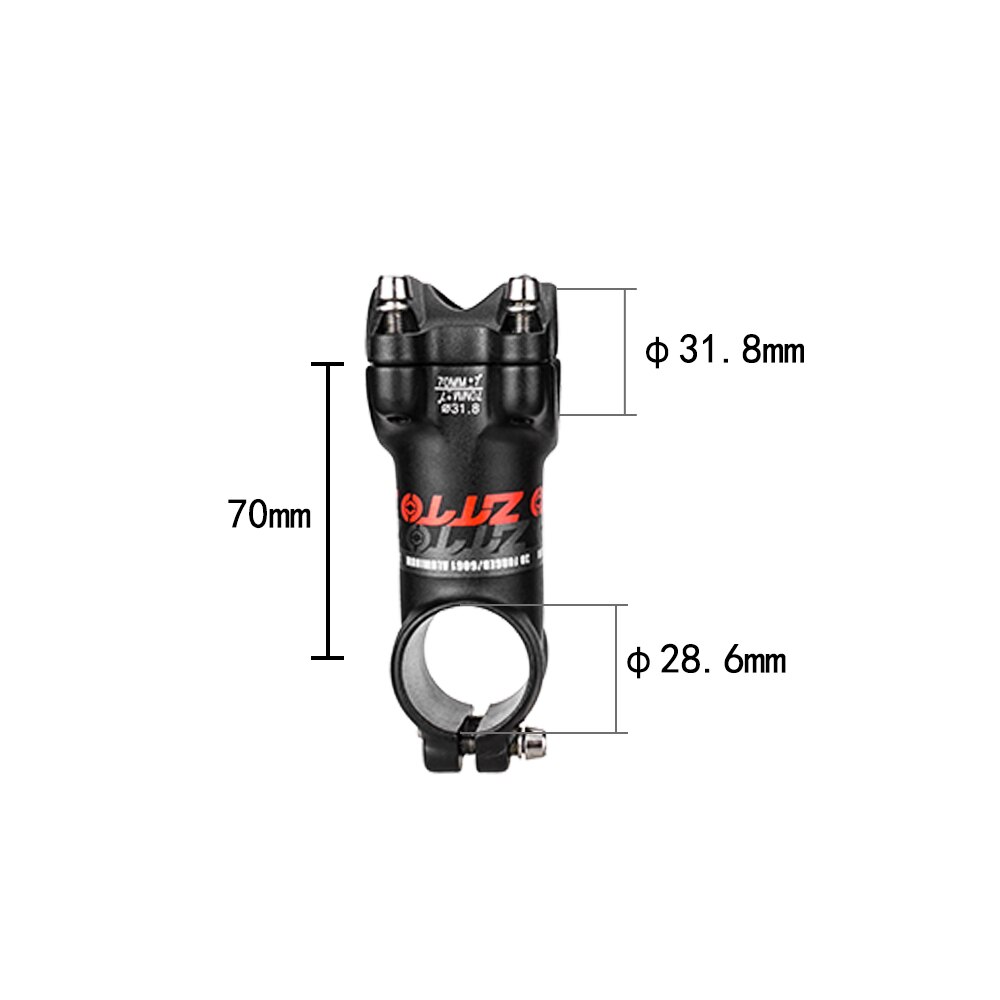 7 Degree Bicycle Stem Ultralight Bicycle Stem Mountain Road Bike Stem for 31.8mm Handlebar 60/70/80/90/100/110/120mm: 70mm