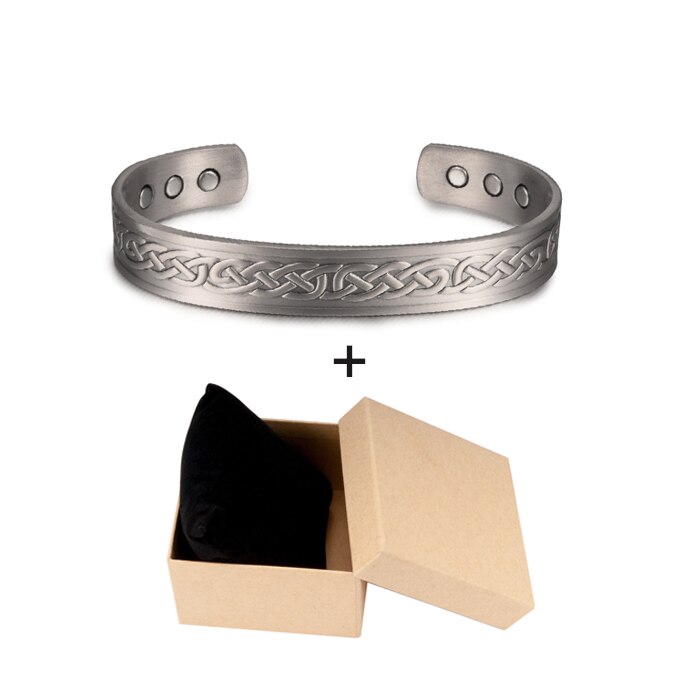 Vinterly viking armbånd mænd ren kobber justerbar manchet armbånd energi armbåndsbånd magnetiske armbånd armbånd til gigt: Kasse s