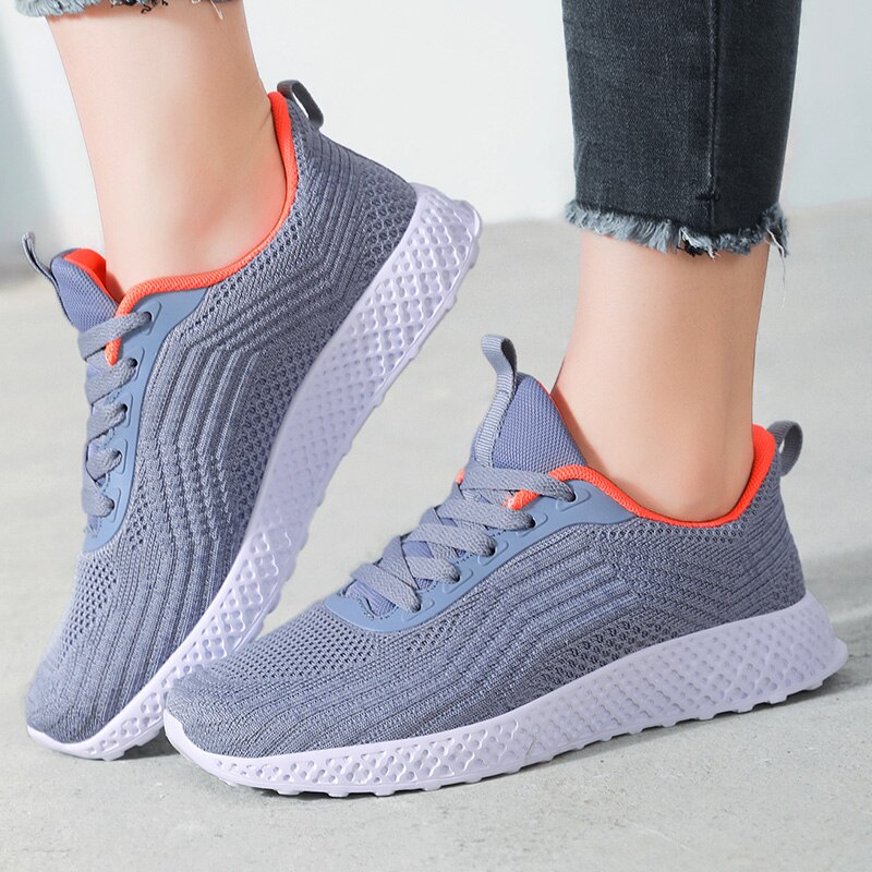 Chaussures de Tennis légères et antidérapantes pour femmes, baskets plates à lacets et à bretelles croisées rondes, de gymnastique, d&#39;extérieur, d&#39;automne