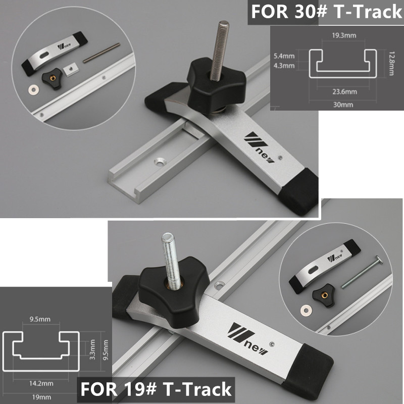 T Track Hold Down Clamps Double Cut Profile Universal T-Track Clamps Woodworking and T Track CNC Aluminum Alloy Router Clamps