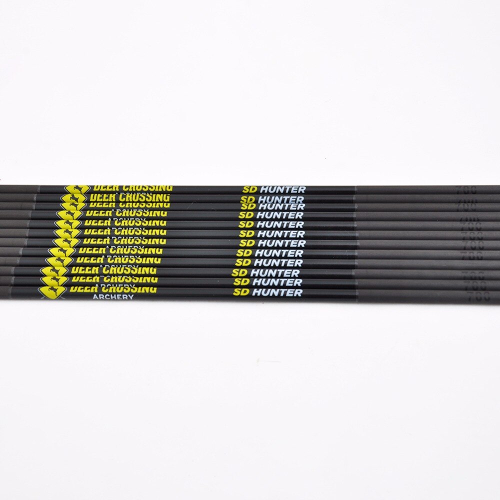 Flèches de tir à l&#39;arc en carbone pur, 30 pouces Sp600 700 800 900, pour arc Recurve, accessoires de chasse, ID4.2mm, 6 pièces