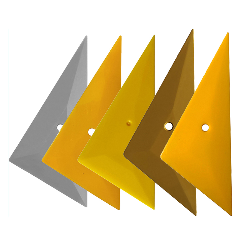 Zilveren Driehoek Schraper Vinyl Hoek Reparatie Behang Auto Sticker Raam Verven Rakel Gele Go Hoek Gereedschap A73 A48 A05