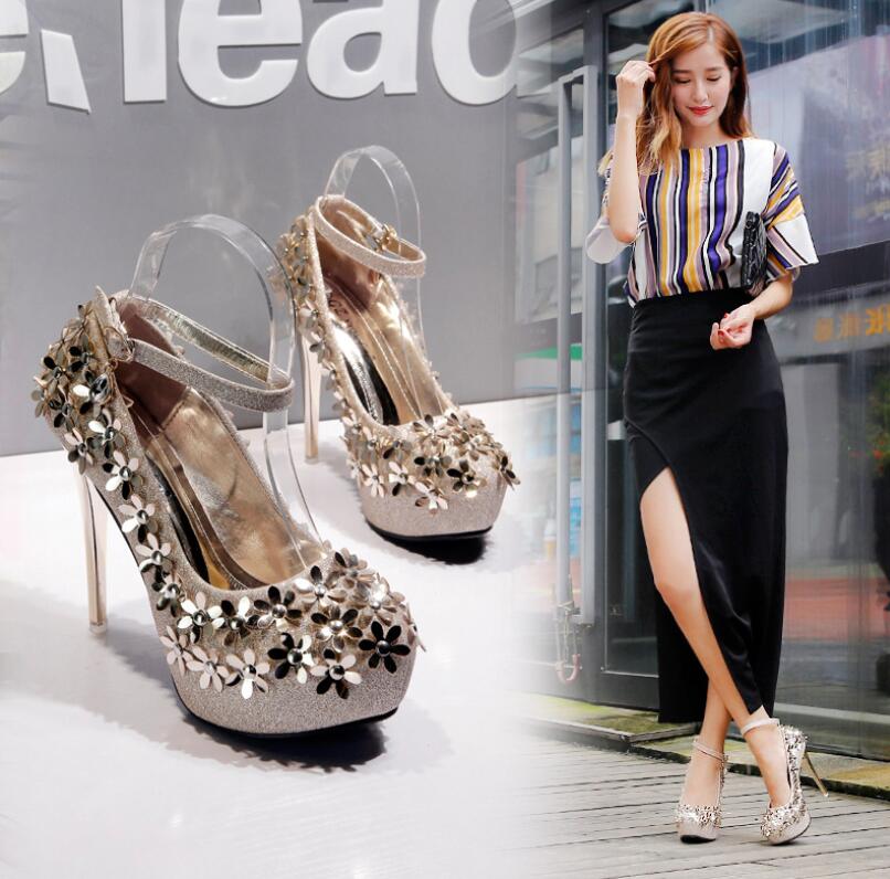 Fijn met puntige hoge hakken pailletten zilveren damesschoenen cinderella schoenen dames pumps teen kristallen bruidsschoenen