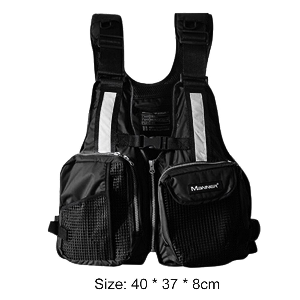 Adult Life Jacket for Rafting - Swimming, Snorkeling, Fishing, Drifting - Water Safety Vest: Black