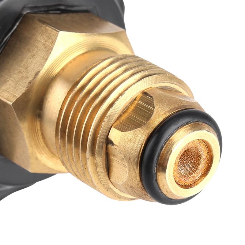 Balloon Inflating Regulator Inflator Pressure Regulation with Air Flow Meter Valve Gauge Brass + Rubber