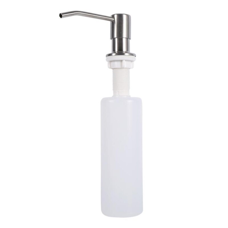 Kitchen Sink Hand Soap Dispenser Stainless steel Liquid Soap Dispensers PP Plastic Bottle Easy To Fill Kitchen Accessorie