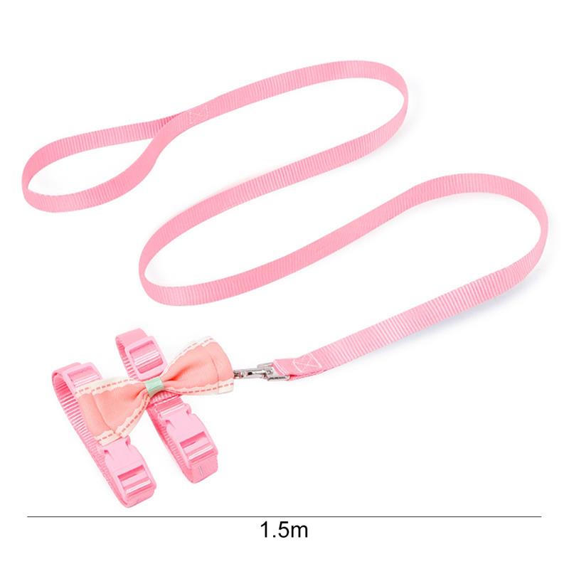 Dorakitten 1Pc Draagbare Kat Riem Leuke Strik Decor Kat Leiband Huisdier Aangelijnd Harnas Set Kleding Accessoires Dierbenodigdheden: Pink
