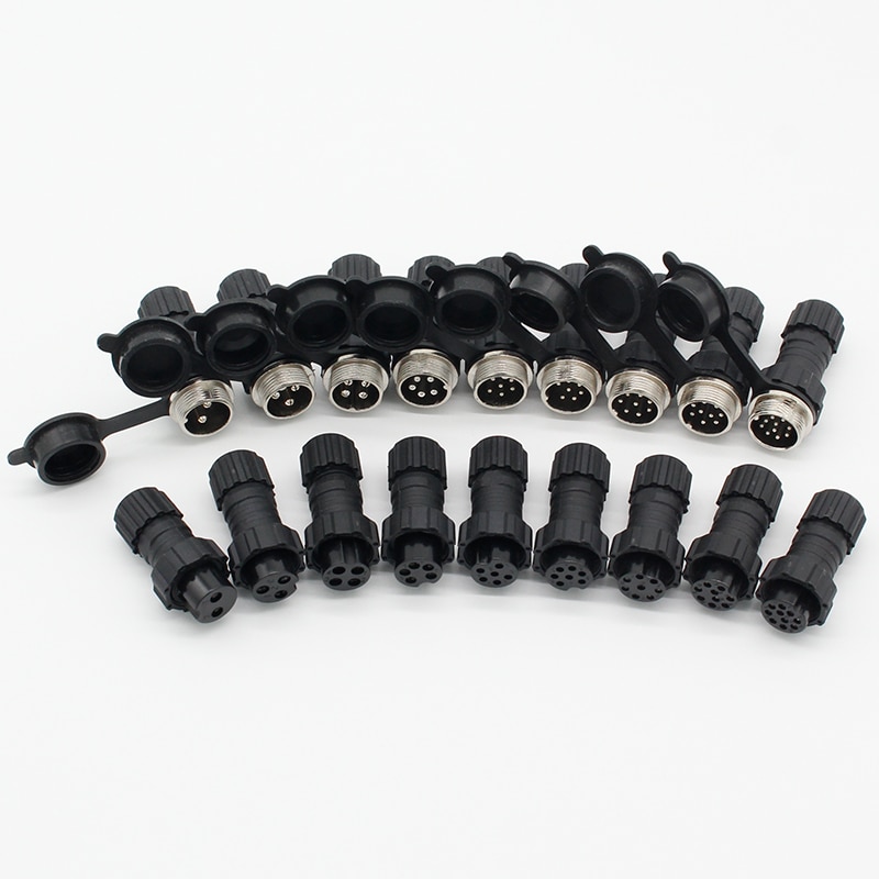 2 Sets GX16 Waterproof Aviation Connector – 5 Pin Plug Socket