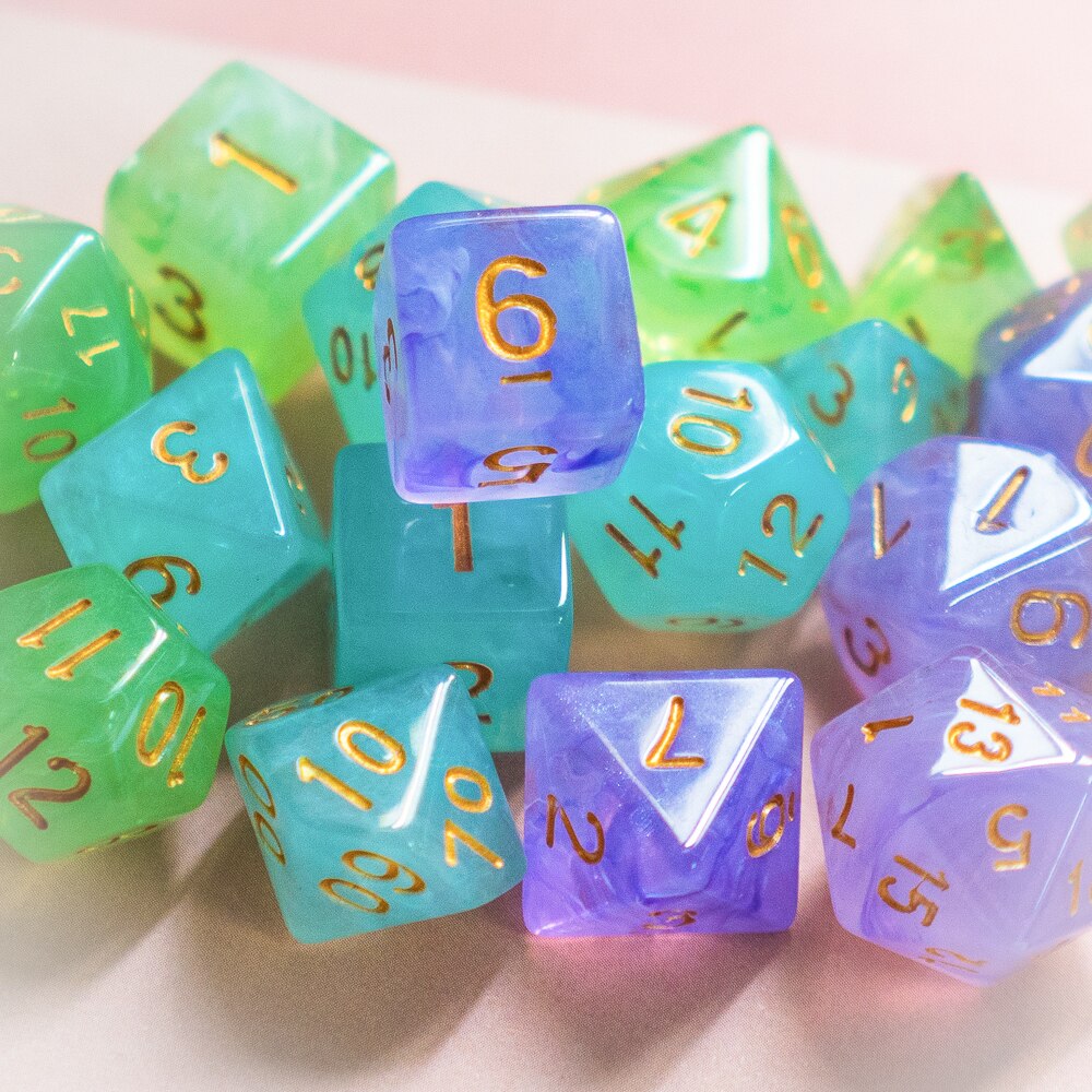 7 teile/satz D & D Würfel Transluzenten Wolken DND Würfel D4 D6 D8 D10 D % D12 D20 polyedrisch Spiele würfel einstellen für MTG RPG