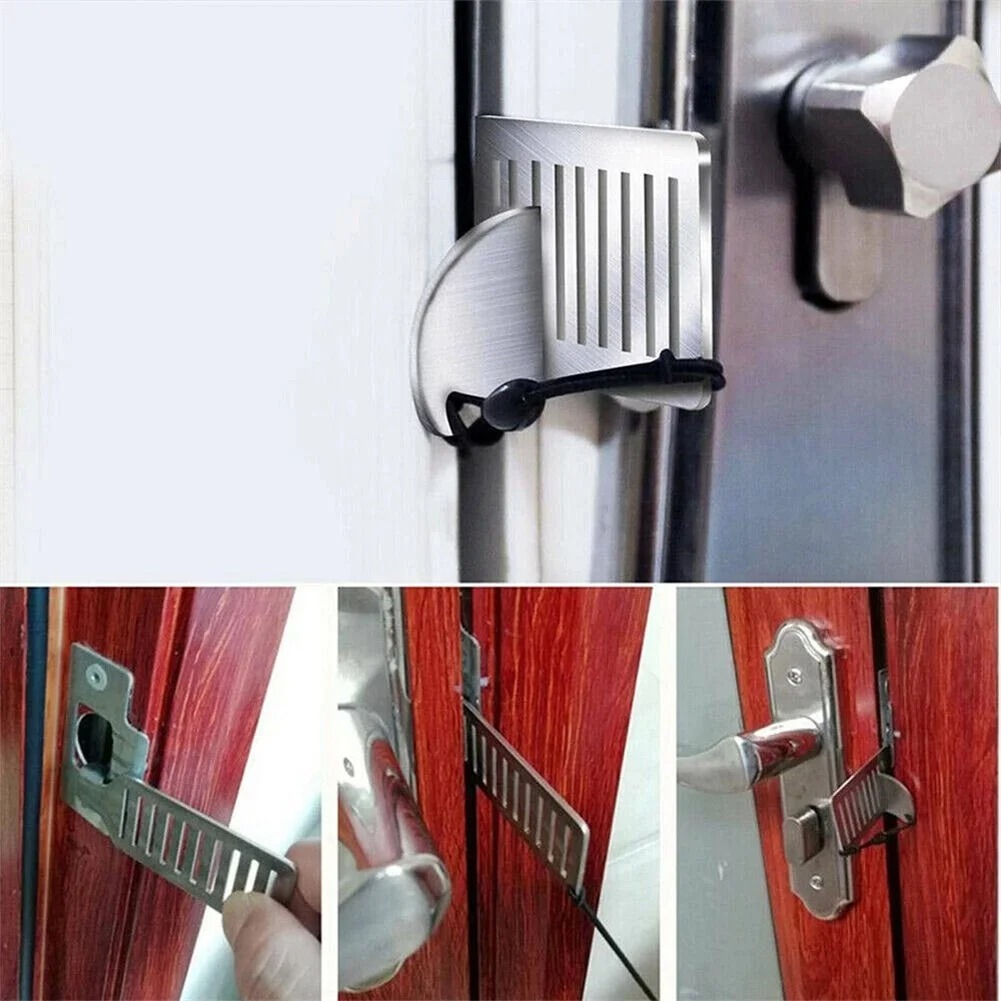 Bloqueador de porta anti-roubo de segurança portátil 8cm de aço inoxidável ferramenta de segurança segura para casa privacidade hotel viagem fechadura da porta rolha