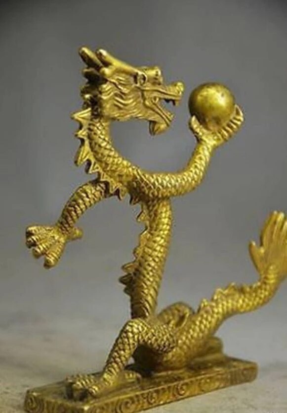 Chinese handmade Bronze brass dragon statue Garden Decoration Brass Bronze 25% off