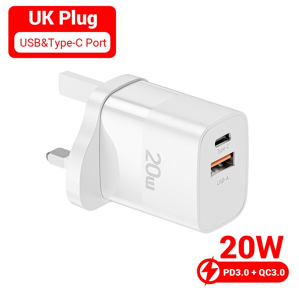 Essager Usb Charger Type C Voor Iphone 13 12 Fast Charger Usb C Quick Charge Voor Samsung Xiaomi 20W wall Charger Adapter: 20W W UK A C Plug